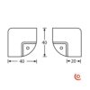 Coin plat petit modèle Chromé avec P.P. dessin technique