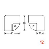 Coin plat petit modèle Chromé avec P.P. dessin technique