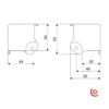 Coin plat grand modèle avec P.P. dessin technique