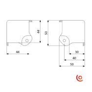 Coin plat grand modèle avec P.P. dessin technique