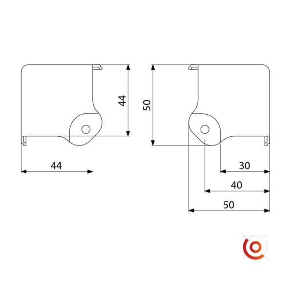 Coin plat grand modèle avec P.P. dessin technique