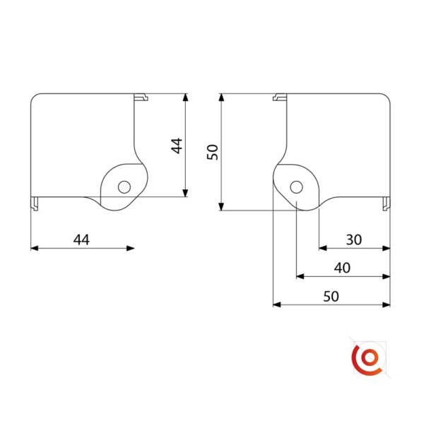 Coin plat grand modèle avec P.P. dessin technique