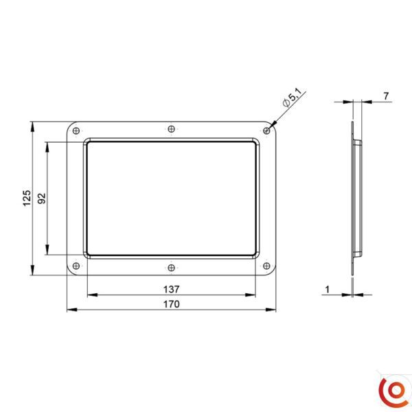 Cuvette vierge grand modèle 88000D dessin technique