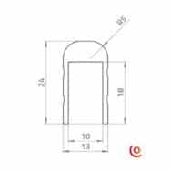 profilé aluminium en U arrondi pour flight case 6225 adam hall dessin technique