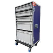 flight case de rangement motorsport 5 bacs de rangement bleu vinyle