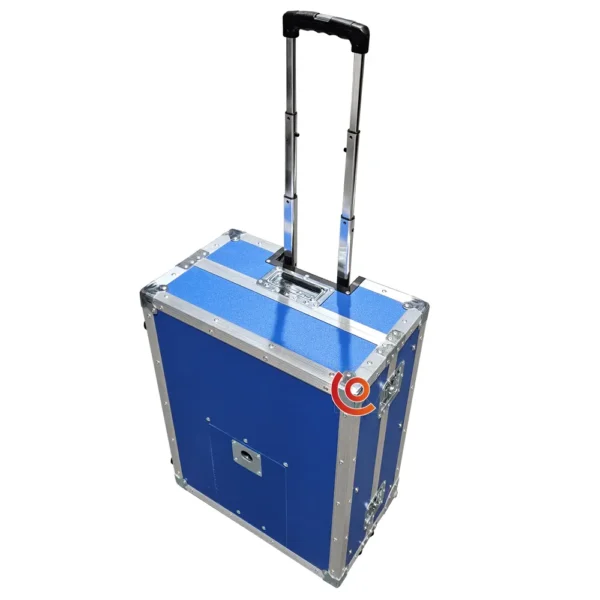 flight case valise trolley plastique alvéolaire bleu