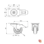 dessin technique 372191 blk roulette de 100 mm