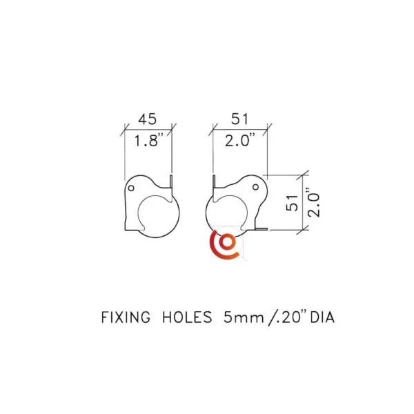 Coin boule medium flight case c1349z penn elcom dessin technique
