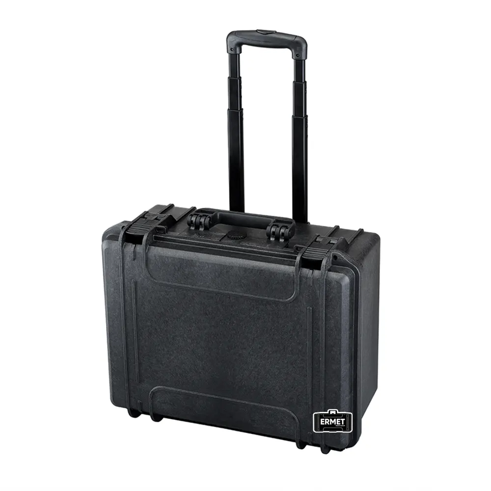 Valise étanche antichocs petit prix ermet 248 noir avec poignée telescopique
