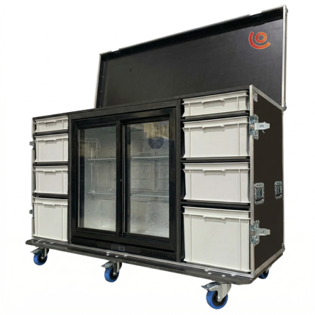 flight case catering 2 portes avec bacs