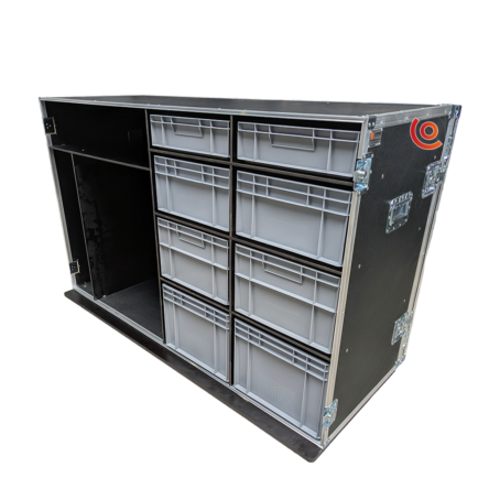 flight case servante atelier mobile bacs